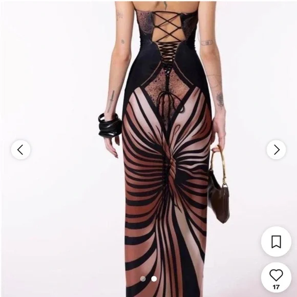 The Kript  multicolor strapless dress - Picture 3 of 3